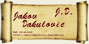 Jakov Dakulović vizit kartica